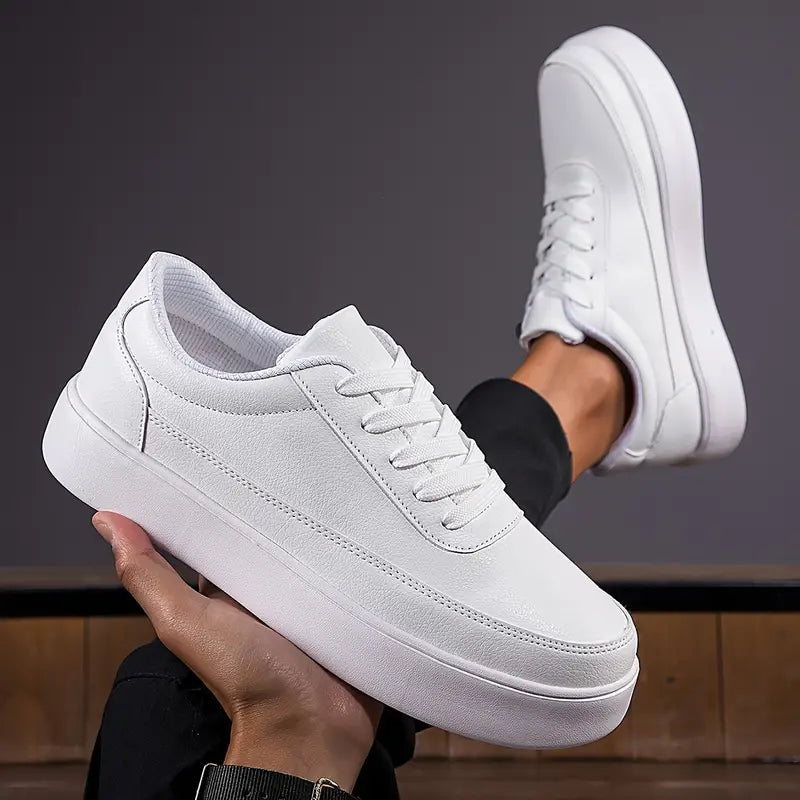 Men's low top sneakers stylish casual wear - versatile white trainers for everyday use