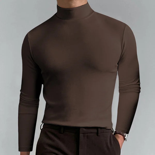 Men's long sleeve turtleneck top - sleek casual attire for everyday wear
