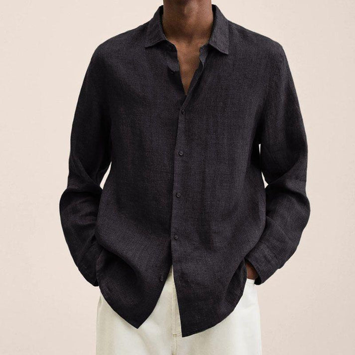 Long-sleeve linen shirt - versatile men’s casual top