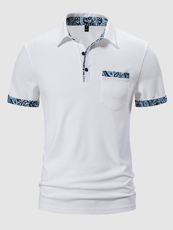 Men's polo shirt - tailored fit with patterned details