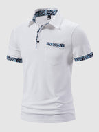 Men's polo shirt - tailored fit with patterned details
