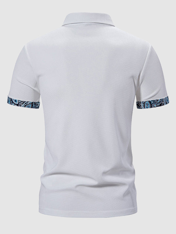 Men's polo shirt - tailored fit with patterned details