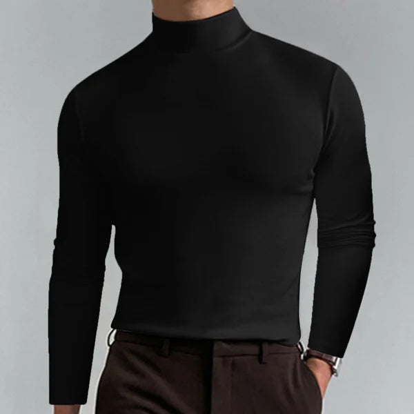Men's long sleeve turtleneck top - sleek casual attire for everyday wear