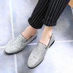 Men's sparkling loafers smart casual evening wear - stylish slip-on shoes for sophisticated occasions