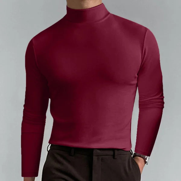 Men's long sleeve turtleneck top - sleek casual attire for everyday wear