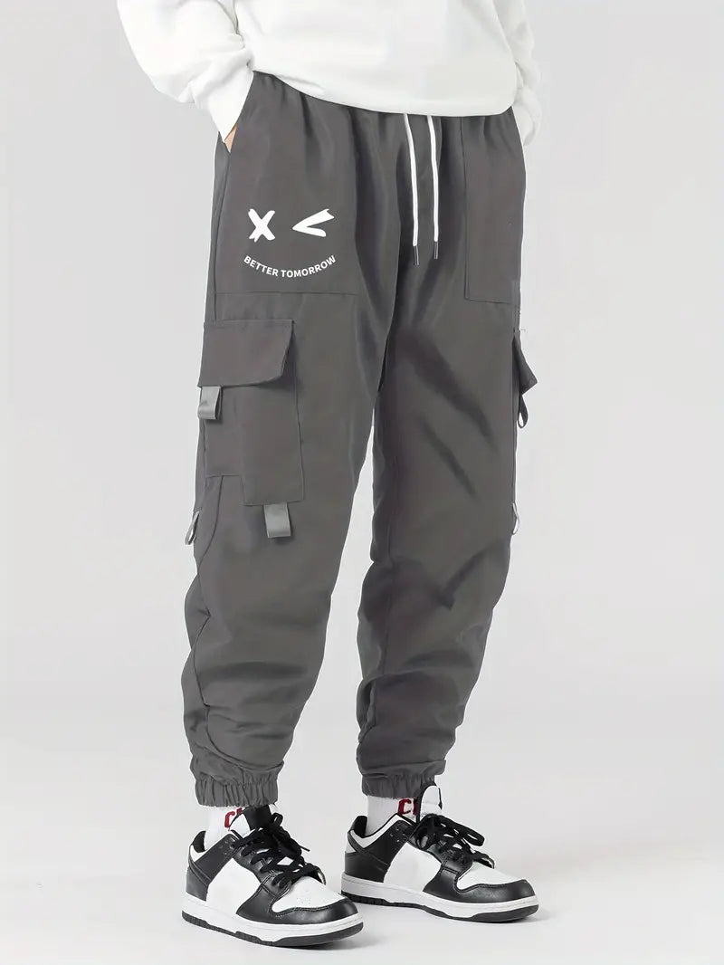 Men’s Cargo Trousers with Drawstring - Versatile Utility Wear