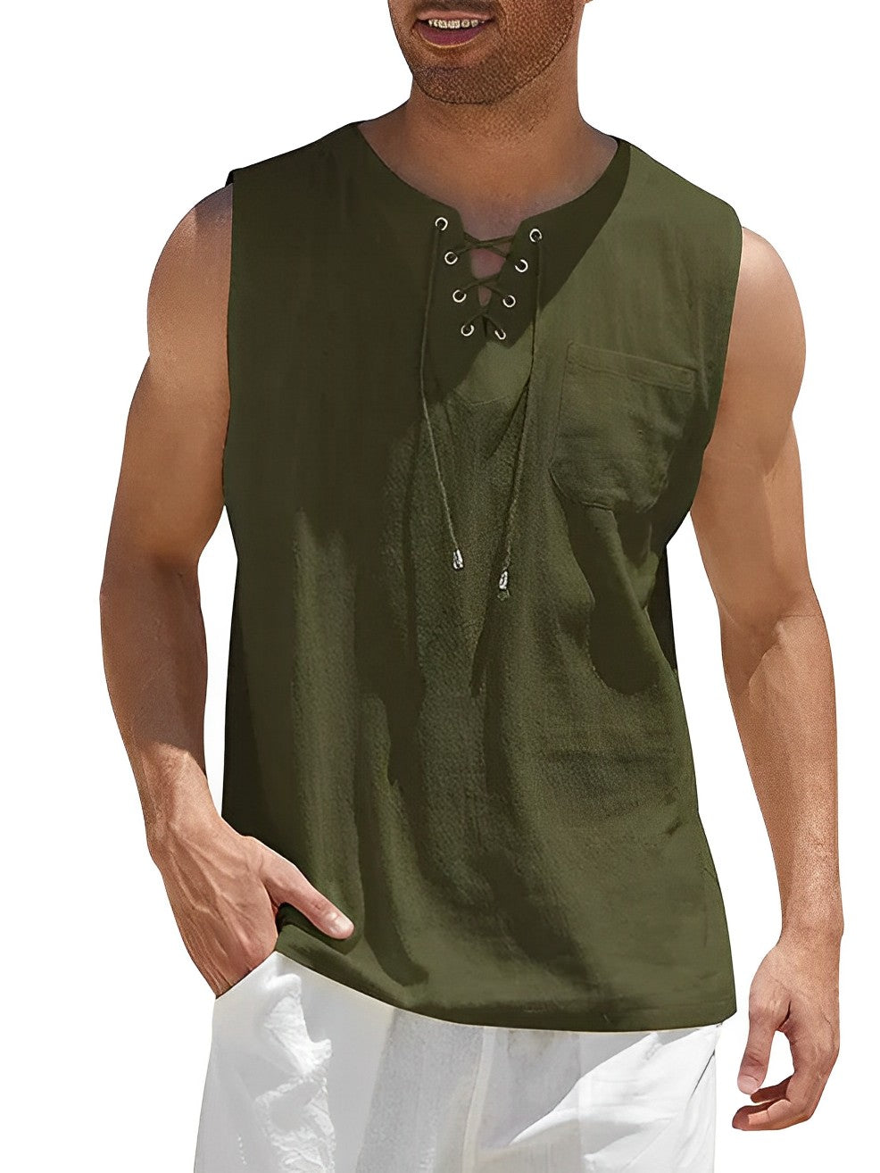 Linen tank top - versatile men’s summer shirt