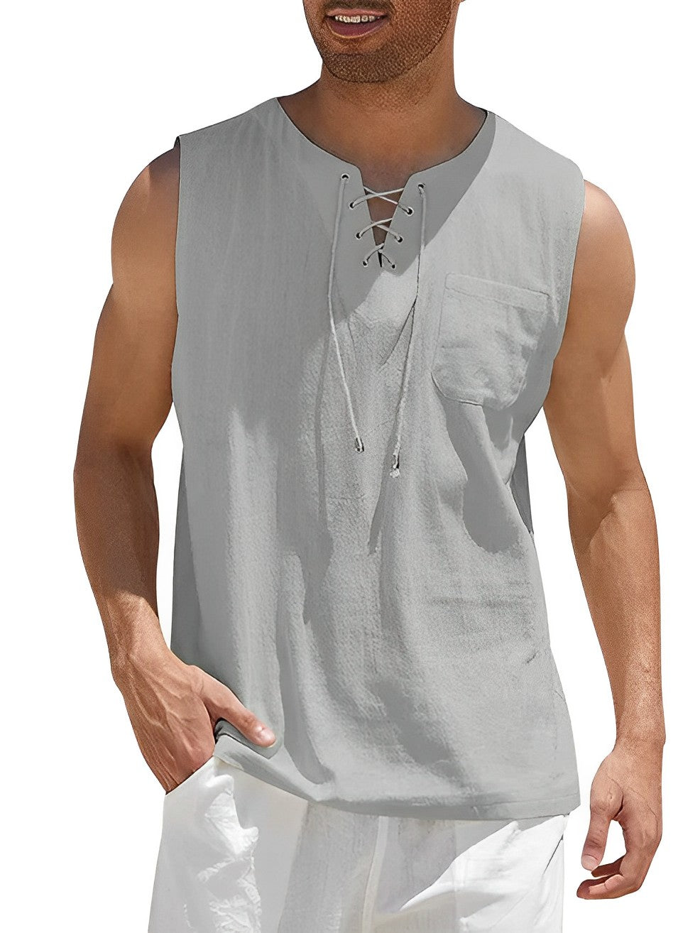 Linen tank top - versatile men’s summer shirt