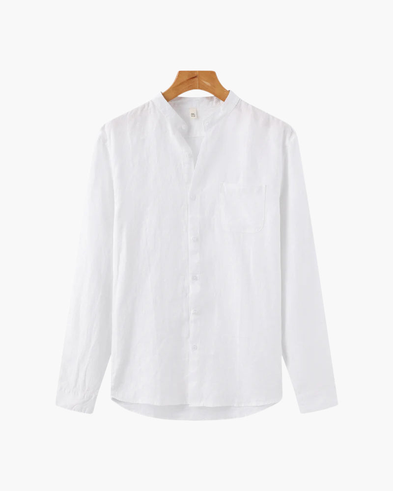Linen button-up shirt - men's versatile long sleeve shirt