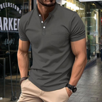 Men's half collar polo shirt - versatile casual wear with lightweight fabric