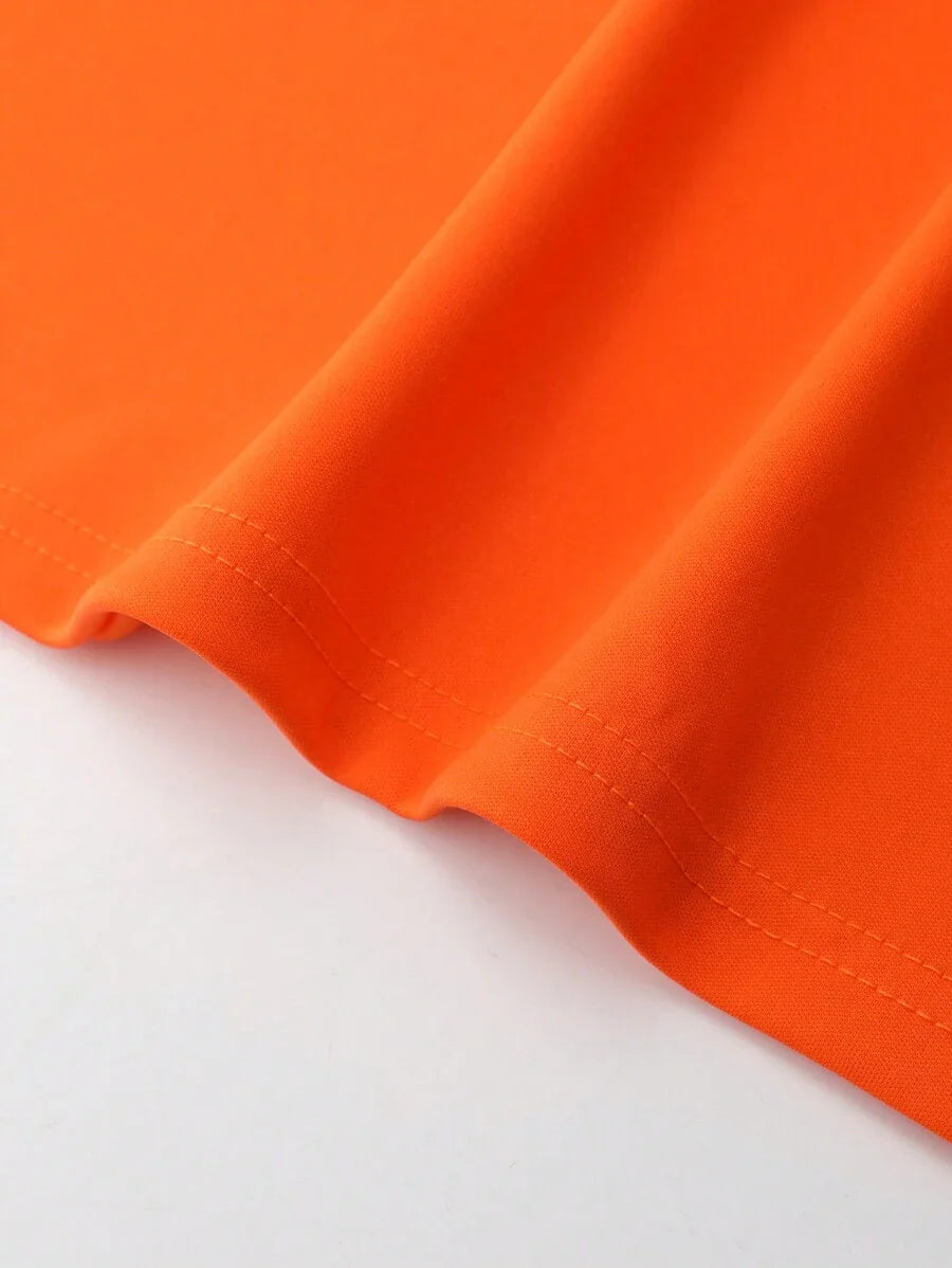 Men's casual t-shirt soft cotton blend orange - ideal for every day wear and relaxed outings