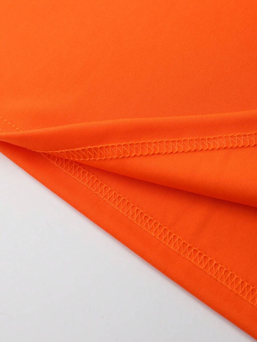 Men's casual t-shirt soft cotton blend orange - ideal for every day wear and relaxed outings
