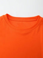 Men's casual t-shirt soft cotton blend orange - ideal for every day wear and relaxed outings