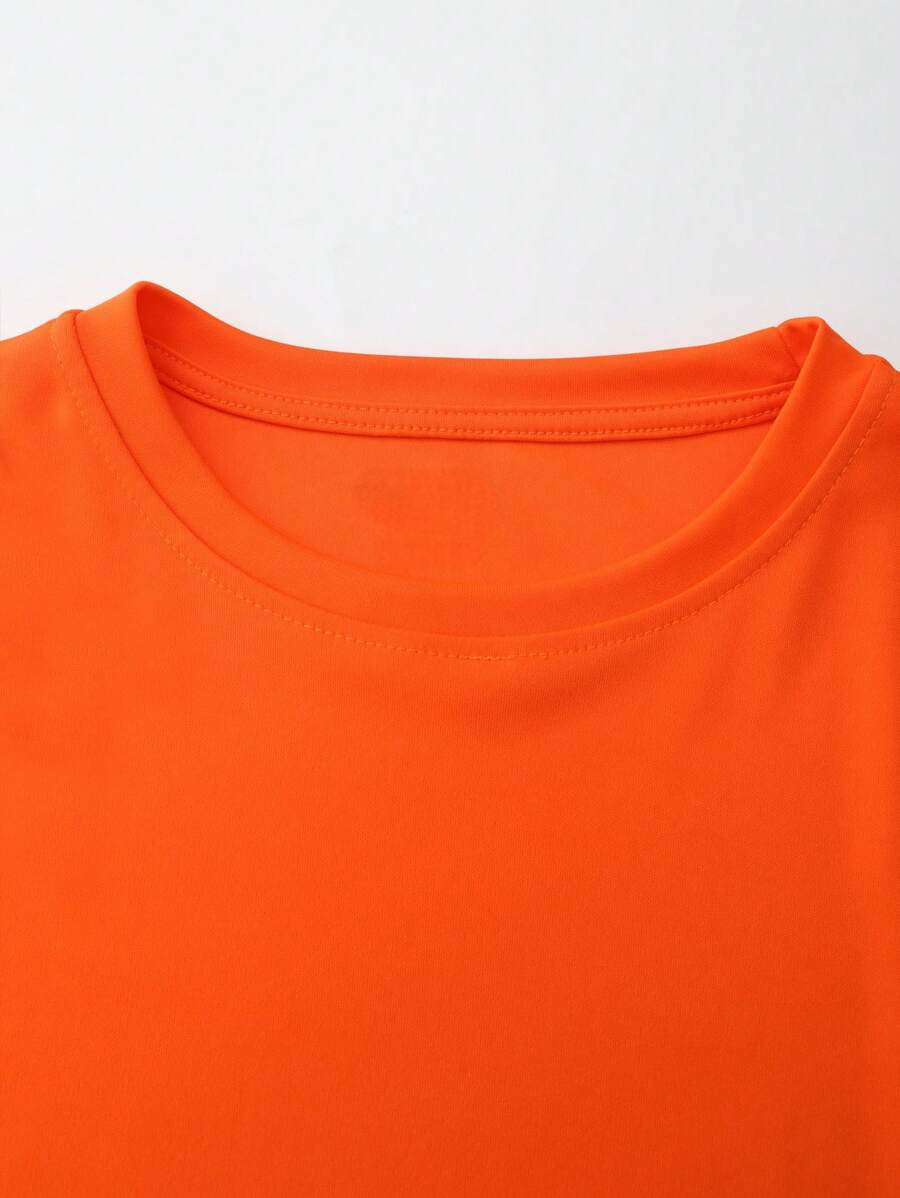 Men's casual t-shirt soft cotton blend orange - ideal for every day wear and relaxed outings