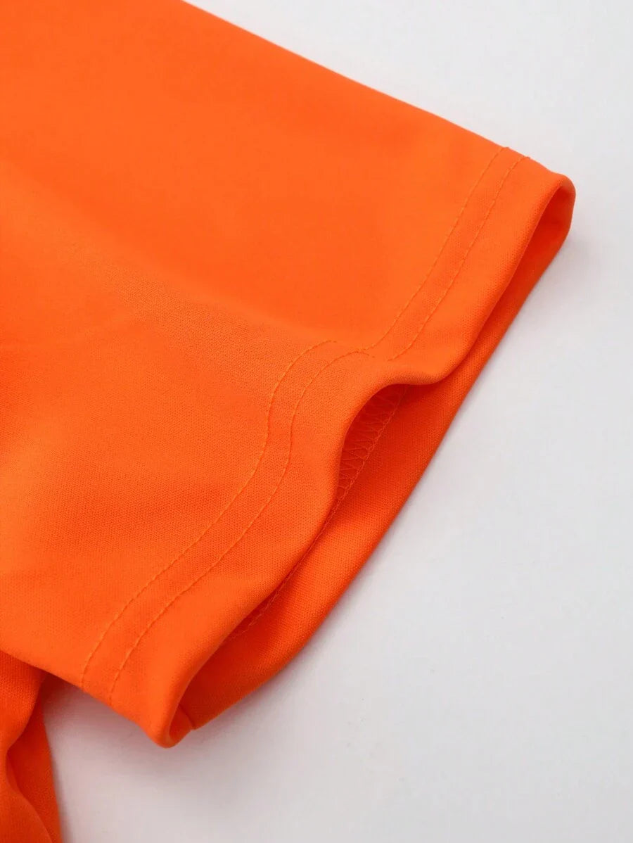 Men's casual t-shirt soft cotton blend orange - ideal for every day wear and relaxed outings