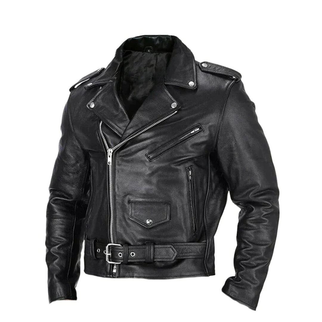Men’s Leather Biker Jacket – Rugged Weekend Style