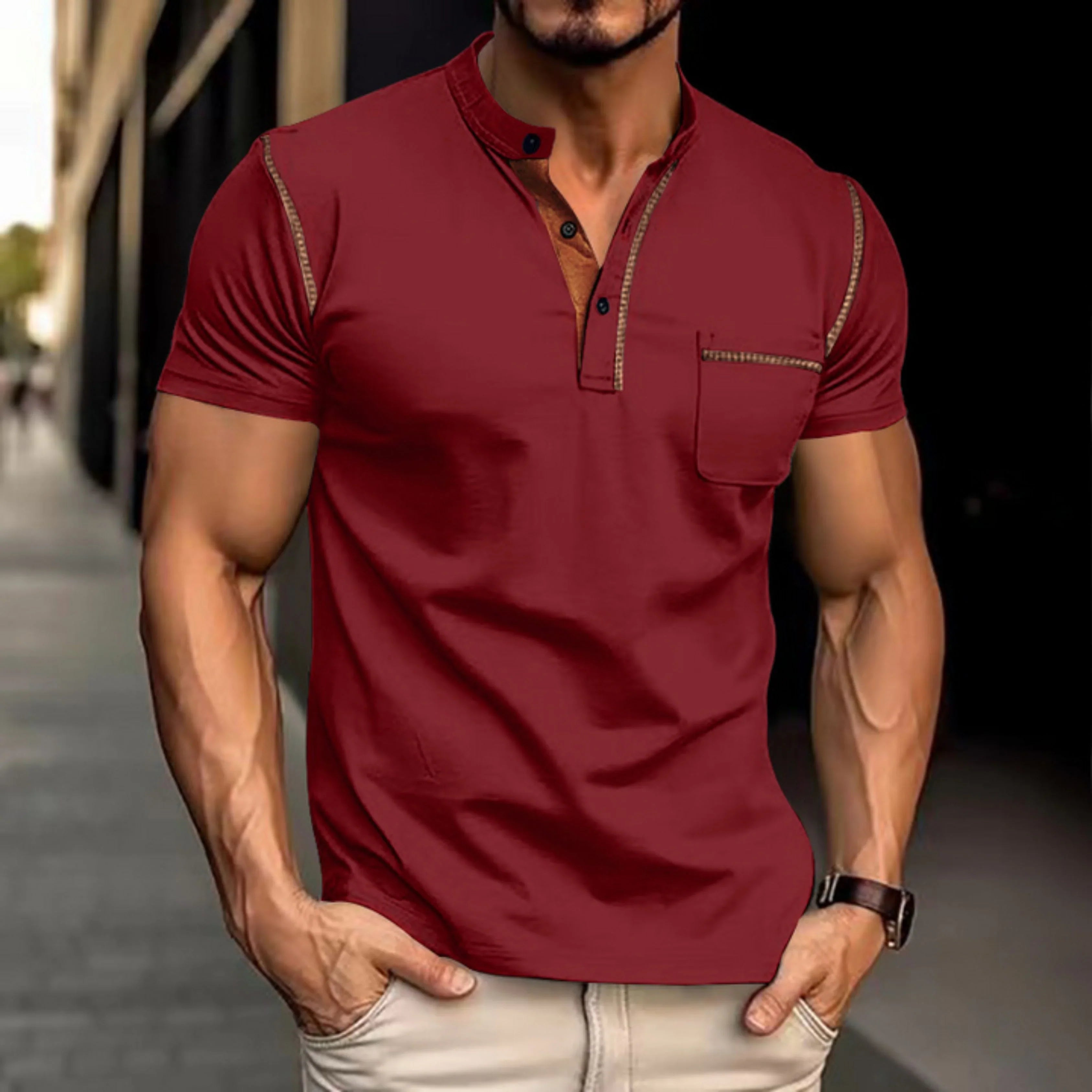 Men's casual polo shirt lightweight & breathable summer attire - versatile fit for everyday wear