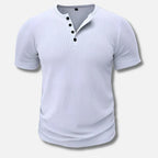 Men's ribbed henley t-shirt - versatile short sleeve top for everyday wear