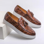 Men's moccasins refined leather slip-on loafers - versatile everyday footwear