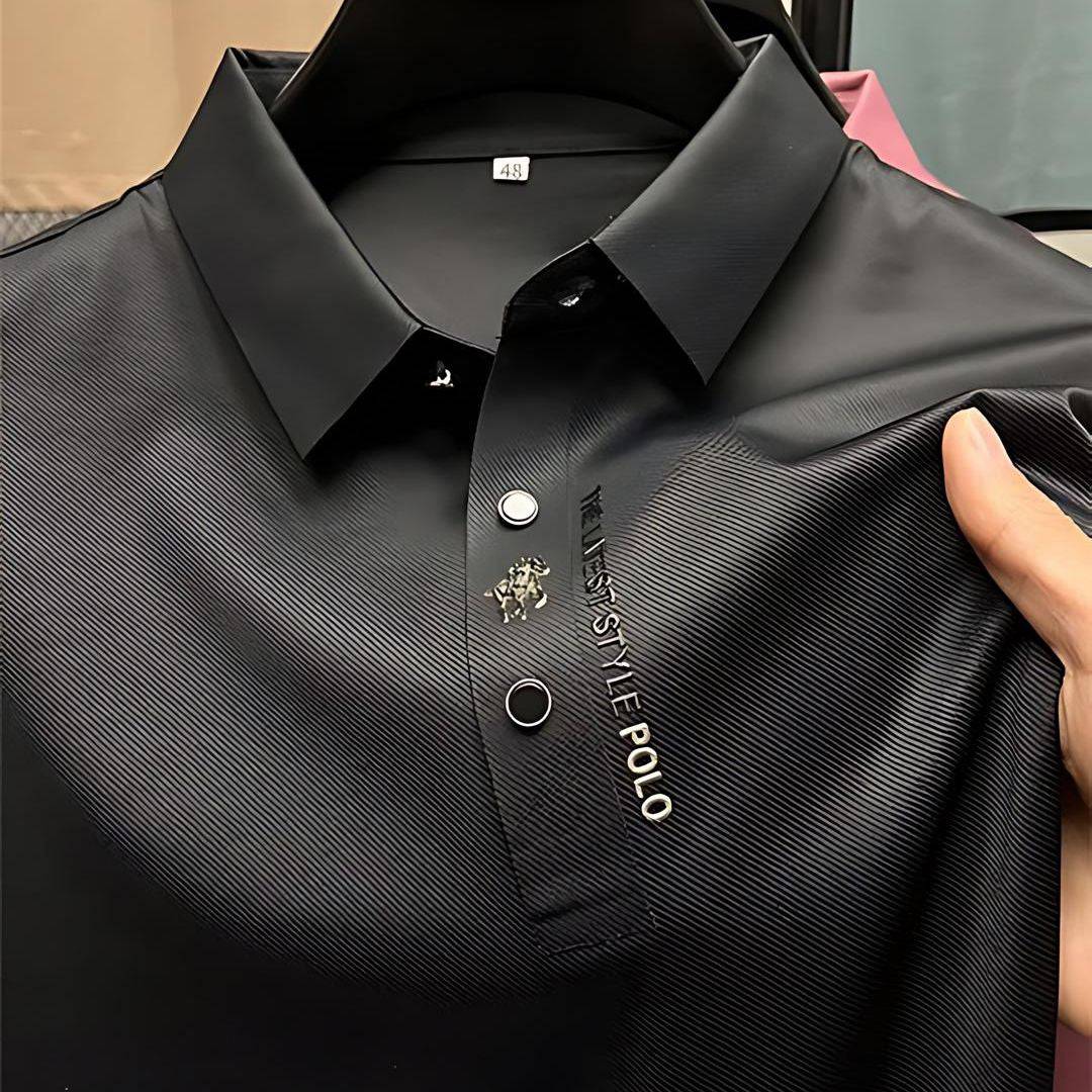 Men's polo shirt athletic fit casual wear - short sleeve top, easy care fabric for smart-casual occasions