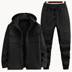2-piece men's outdoor jacket and trousers fleece set - waterproof, weather-resistant gear for adventure