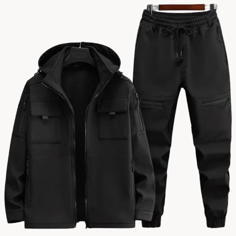 2-piece men's outdoor jacket and trousers fleece set - waterproof, weather-resistant gear for adventure