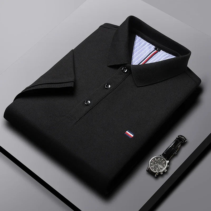Men's polo shirt classic cotton casual attire - short sleeve everyday wear