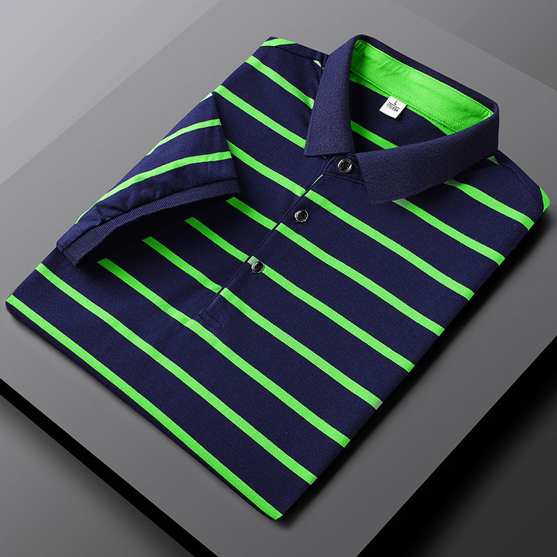Men's striped polo shirt - versatile casual summer top for everyday coziness
