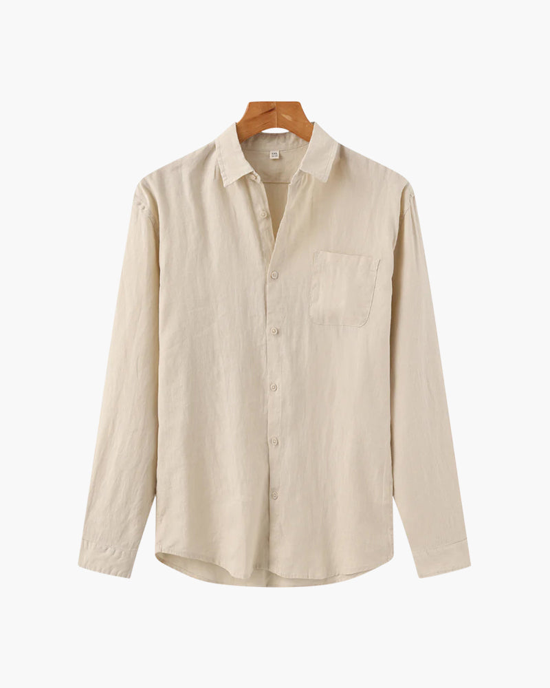 Linen button-up shirt - men's versatile long sleeve shirt
