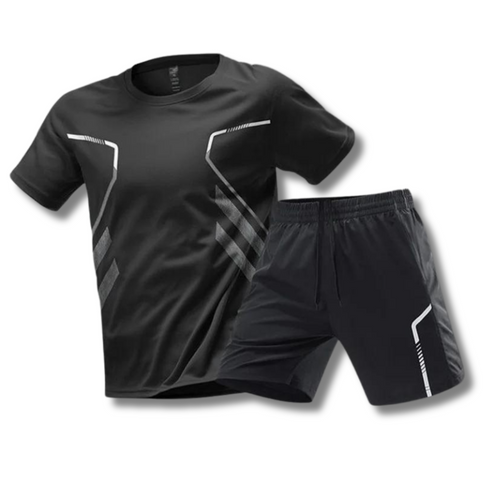 2-piece athletic sport set - men's training t-shirt and shorts