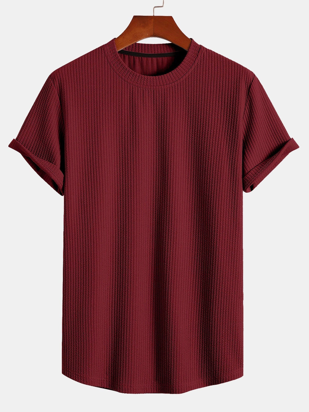 Men's muscle-fit ribbed t-shirt - lightweight casual wear for everyday style