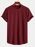 Men's muscle-fit ribbed t-shirt - lightweight casual wear for everyday style