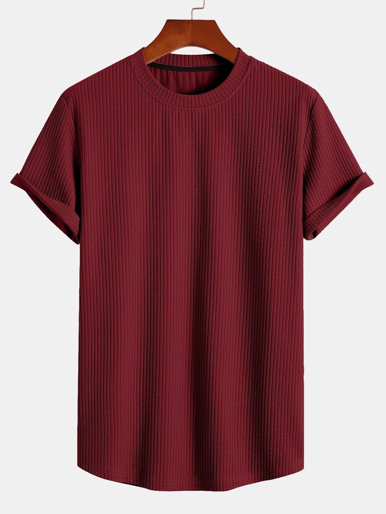Men's muscle-fit ribbed t-shirt - lightweight casual wear for everyday style