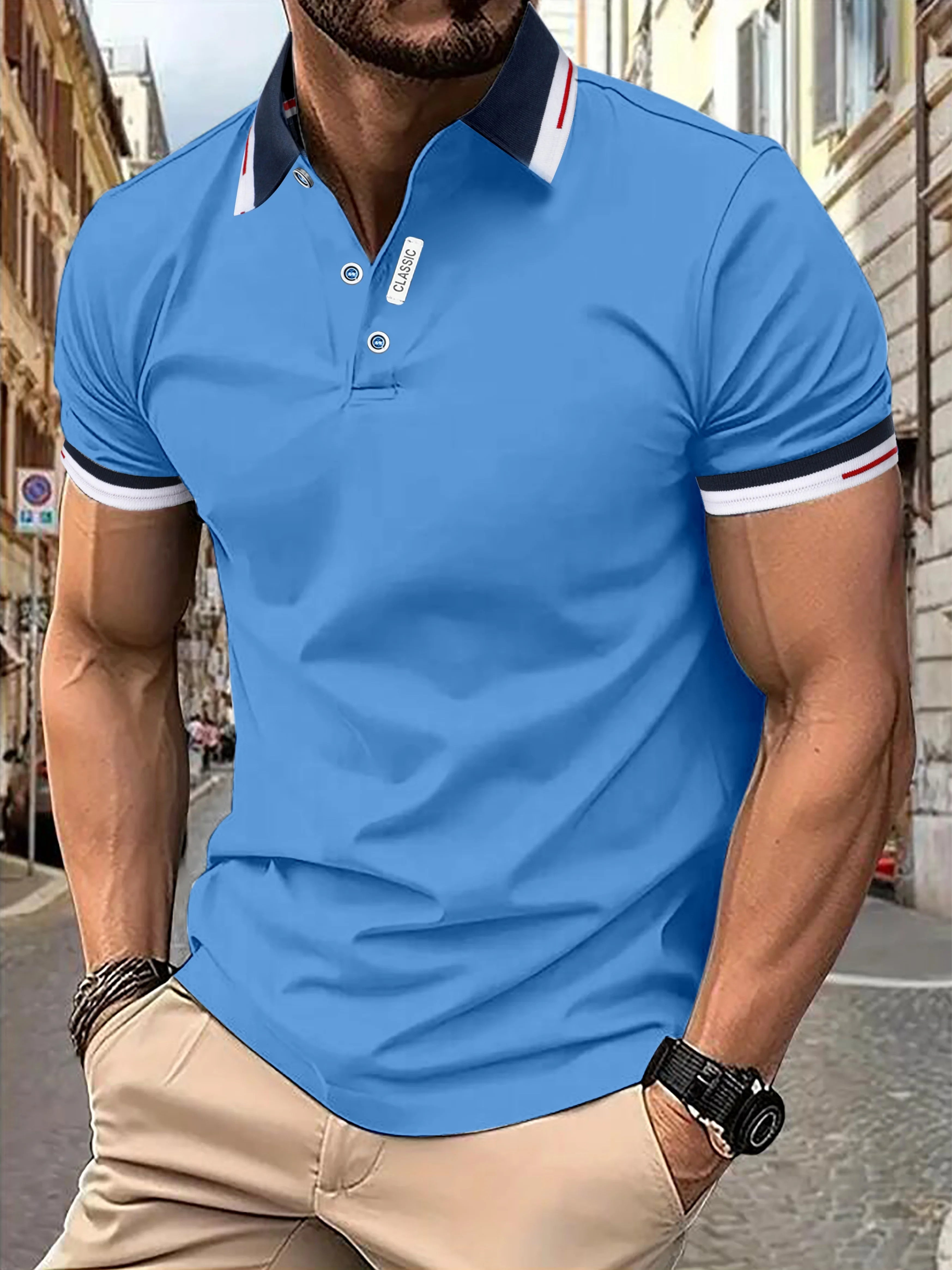 Men's short-sleeve polo shirt - versatile top for casual occasions