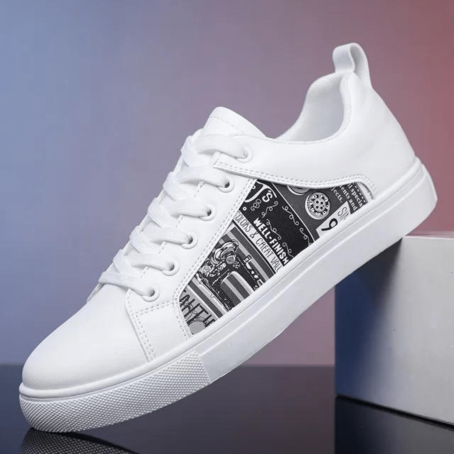 Men's sneakers graphic design casual footwear - trendy everyday trainers for cozy and versatile wear