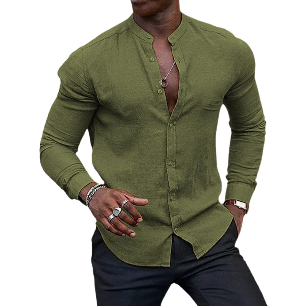 Men's smart casual shirt - versatile long-sleeve top
