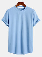 Men's muscle-fit ribbed t-shirt - lightweight casual wear for everyday style