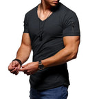 Casual v-neck t-shirt - men's short sleeve top
