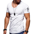Casual v-neck t-shirt - men's short sleeve top