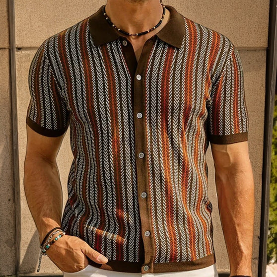 Slim-fit button-down polo –  smart casual organic cotton shirt