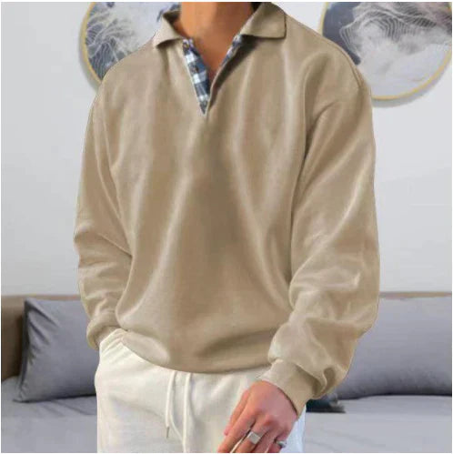 Men's long sleeve polo shirt - classic casual attire for everyday wear