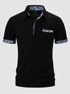 Men's polo shirt - tailored fit with patterned details