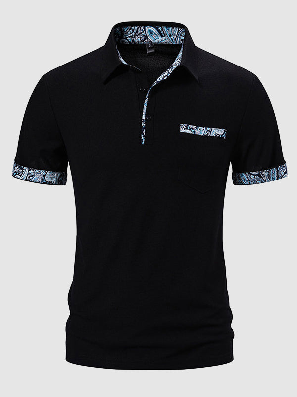 Men's polo shirt - tailored fit with patterned details