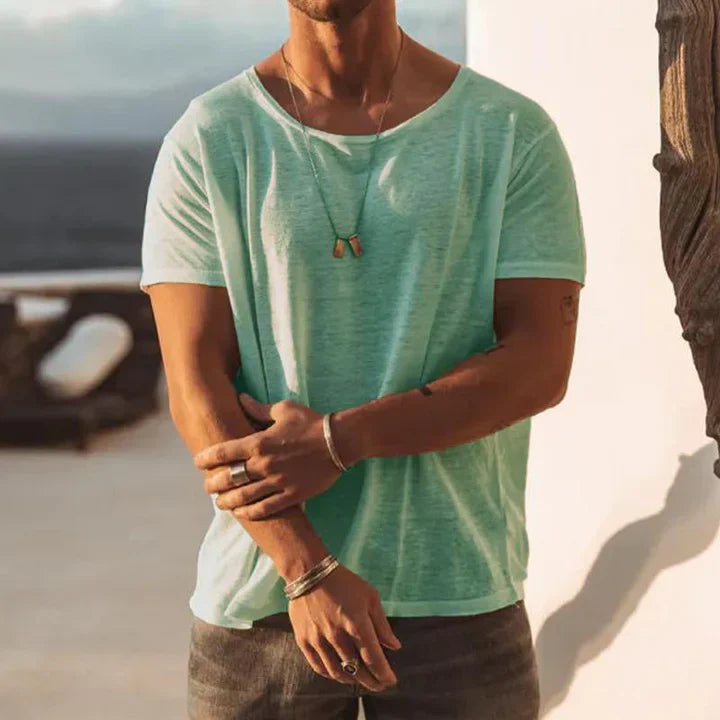 Men's casual t-shirt - lightweight crew neck top for everyday relaxation, versatile look