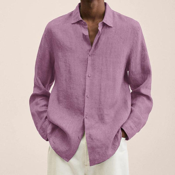 Long-sleeve linen shirt - versatile men’s casual top