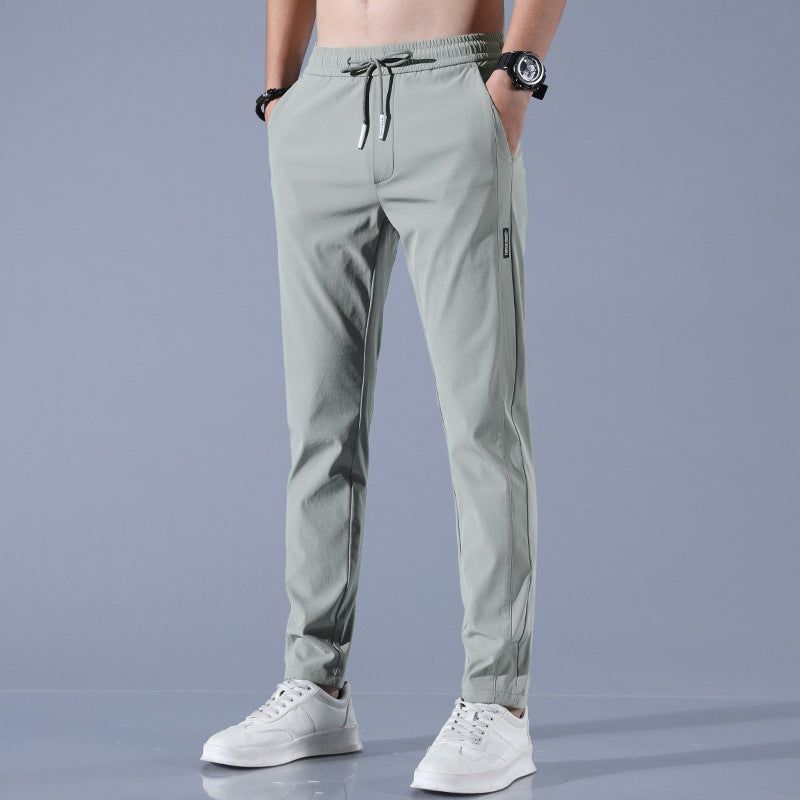 Men's slim fit trousers stretchy casual wear - lightweight jogging bottoms for gym and leisure