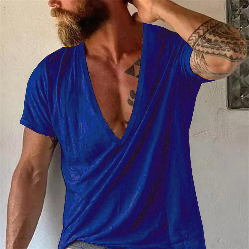Men's v-neck t-shirt - breathable cotton casual wear for everyday comfort