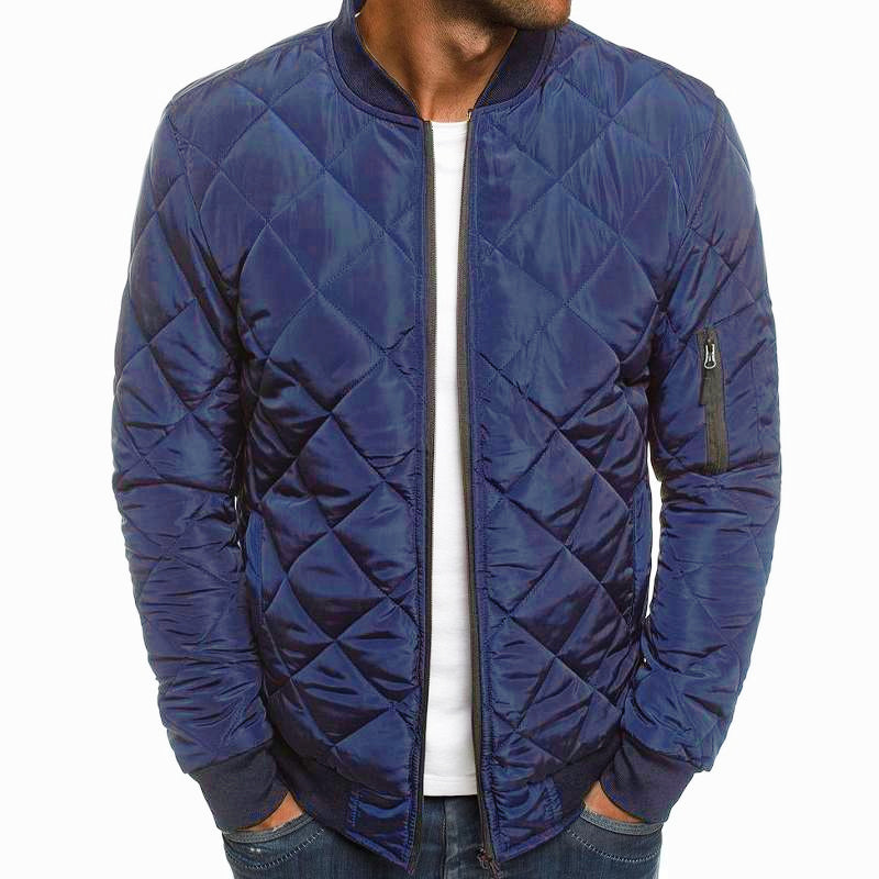Men's quilted high collar thermal jacket - sleek insulated outerwear for casual wear
