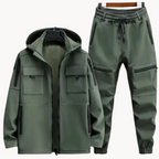 2-piece men's outdoor jacket and trousers fleece set - waterproof, weather-resistant gear for adventure