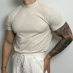 Men's ribbed short sleeve top - contemporary and versatile shirt